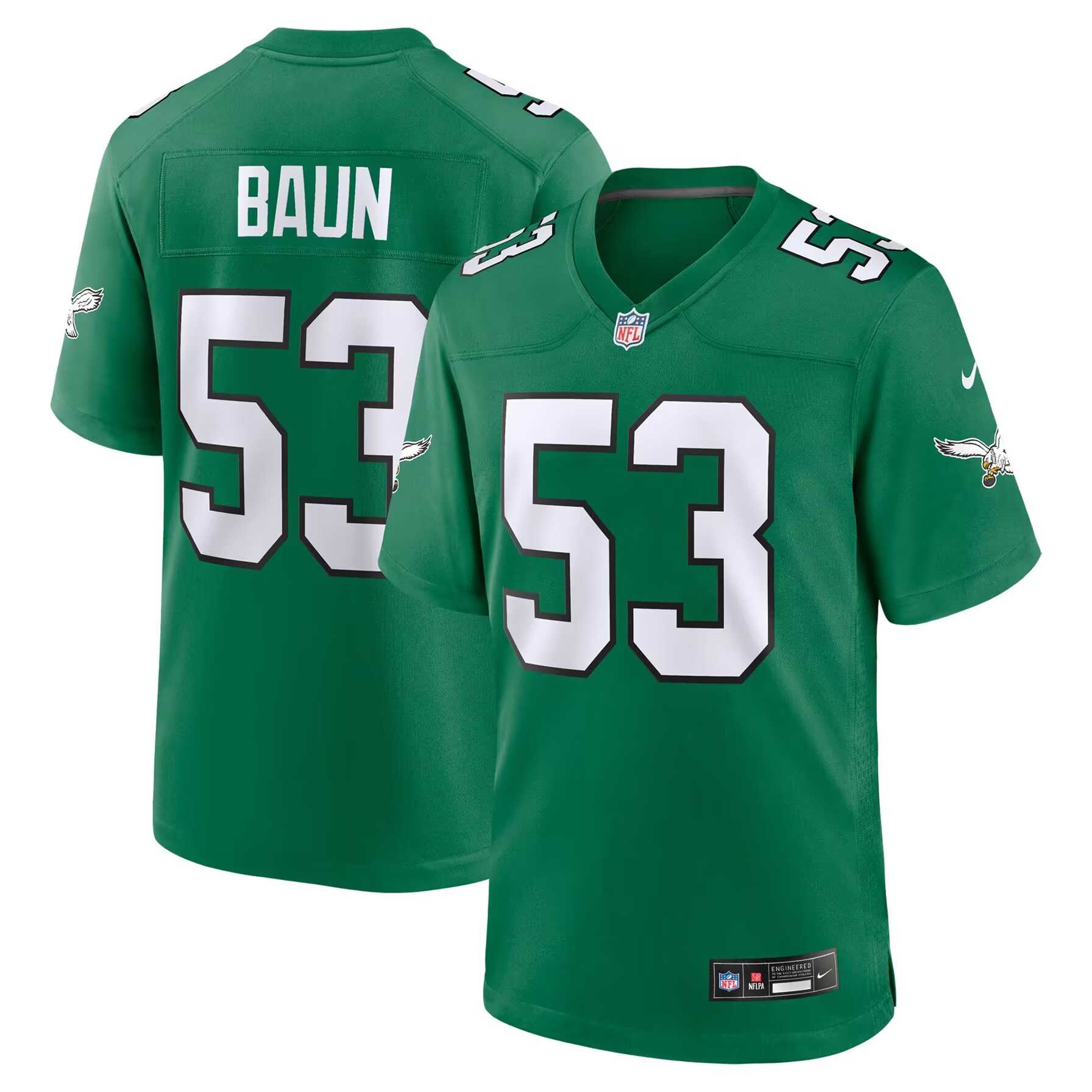 Men & Women & Youth Philadelphia Eagles #53 Zack Baun Kelly Green Vapor Limited Jersey